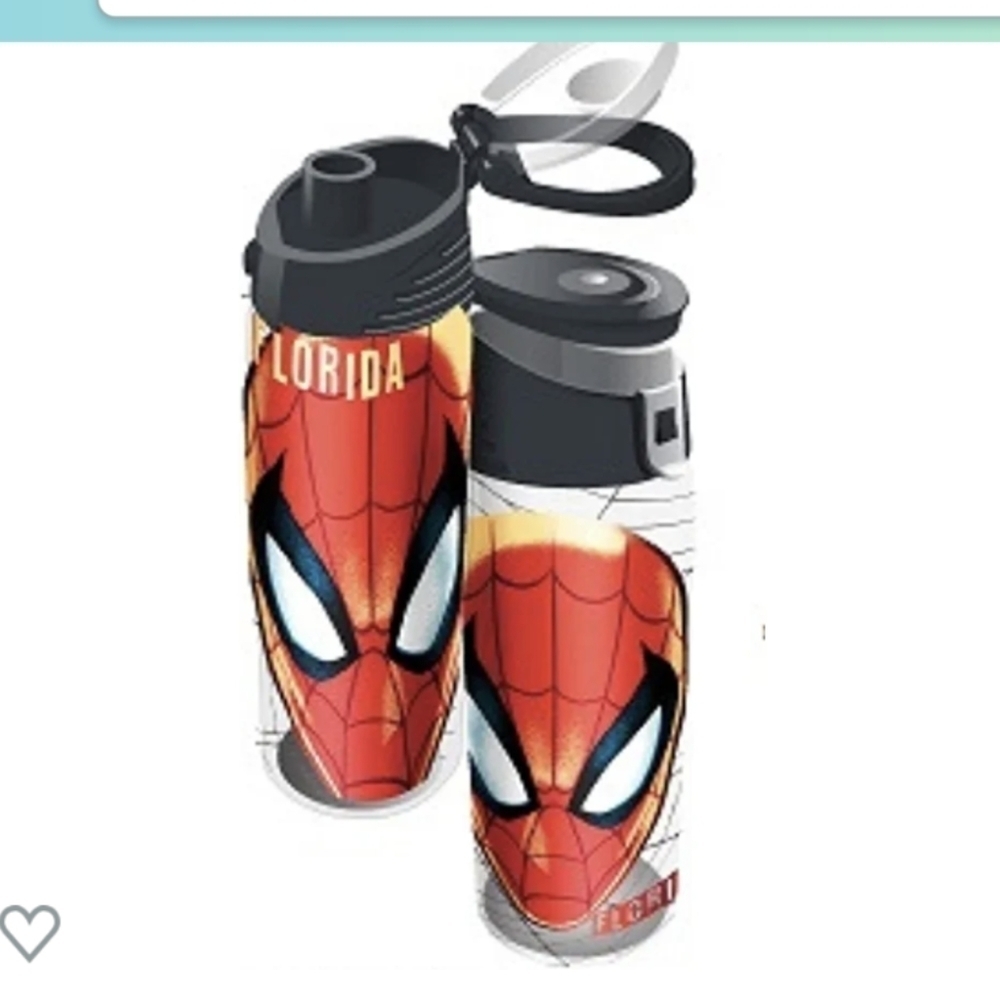 ⭐Jerry Leigh Spider Man Mask 20 oz Flip Top Water Bottle GUC